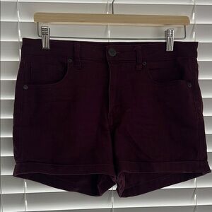 Women's Burgundy Midi Shorts